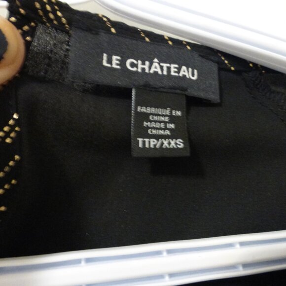 LE CHATEAU black metallic gold flutter sleeve top - Picture 4 of 10